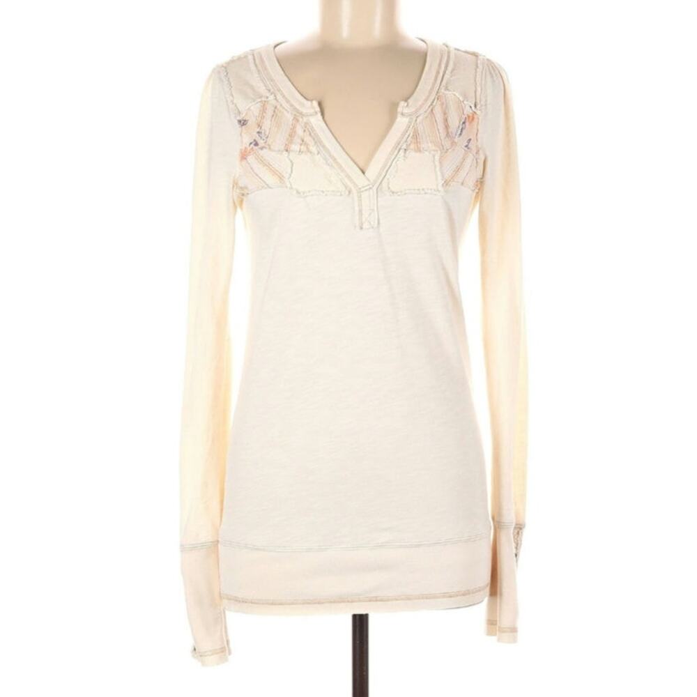 Free People Studded Stud Cuff Patchwork Henley - image 2